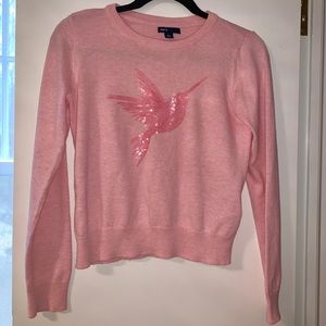 Pink sparkly and embroidered Bird Gap Sweater